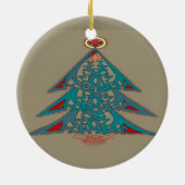 Keltische kerstboomversiering keramisch ornament (Achterkant)