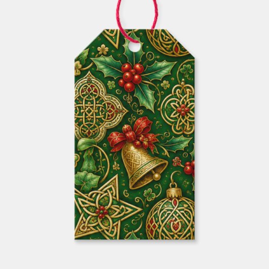 Keltische kerstcadeaukaartjes cadeaulabel (Voorkant)