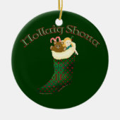 Keltische kerstversiering - Nollaig Shona Keramisch Ornament (Voorkant)