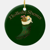 Keltische kerstversiering - Nollaig Shona Keramisch Ornament (Achterkant)