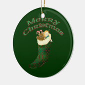 Keltische kerstversiering - Vrolijk kerstfeest Keramisch Ornament (Links)