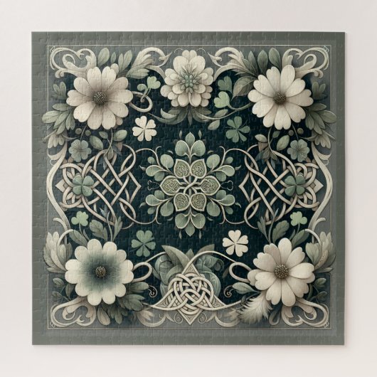 Keltische Klaver Bloem Charm Legpuzzel (Verticaal)