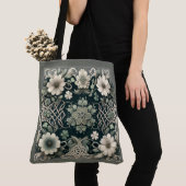 Keltische Klaver Bloem Charm Tote Bag (Dichtbij)
