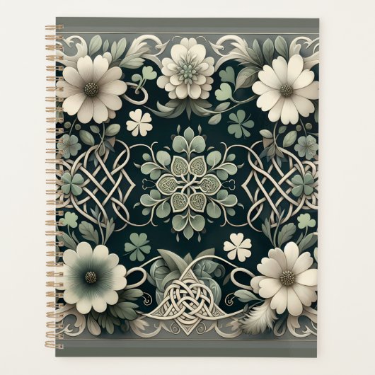 Keltische Klaver Bloem Charme Planner (Voorkant)