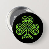 Keltische klaver ronde button 7,6 cm (Voorkant /achterkant)