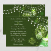 Keltische klavers groen en wit Ierse bruiloft Kaart (Voorkant / Achterkant)