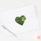 Keltische Klavers Groene en Witte Ierse Liefde Hart Sticker (Envelop)