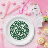 Keltische Knoop 2 ronde groen Papieren Bordje (Feest)