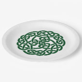 Keltische Knoop 2 ronde groen Papieren Bordje (Gekanteld)