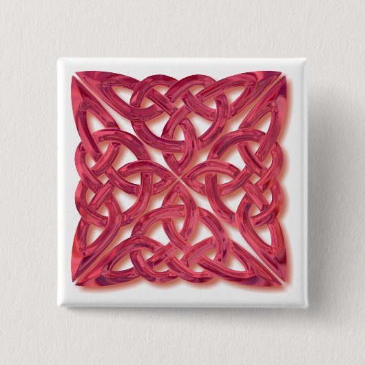 Keltische knoop 4-kant glas vierkante button 5,1 cm (Voorkant)