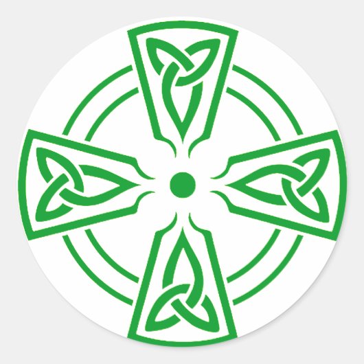 Keltische knoop 5 Groen Ronde Sticker (Voorkant)