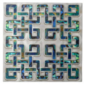 Keltische knoop abalone schaal en parel tegeltje (Voorkant)