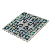 Keltische knoop abalone schaal en parel tegeltje (Zijkant)