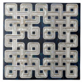 Keltische knoop abalone schaal en parel tegeltje (Voorkant)