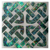 Keltische knoop - Abalone Shell en parel Tegeltje (Voorkant)