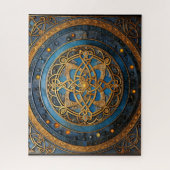 Keltische Knoop Blauw Gouden Knoopwerk Legpuzzel (Verticaal)