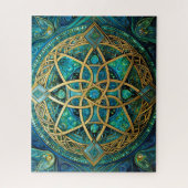 Keltische Knoop Blauw Groen Gouden Knoopwerk Legpuzzel (Verticaal)