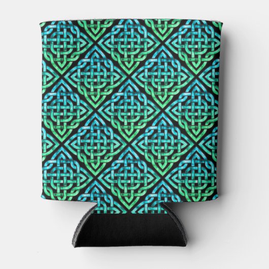 Keltische knoop - Blauw Groene Koelbox Blikjeskoeler (Voorkant)