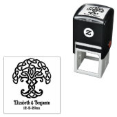 Keltische Knoop Boom des Levens Koppel Namen Datum Zelfinktende Stempel (In situ)