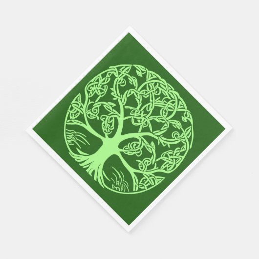 Keltische Knoop Boom van het Leven Emerald Groen Servet (Hoek)
