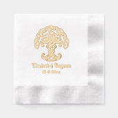 Keltische Knoop Boom van het Leven Paar Namen Datu Folie Servetten (Voorkant)