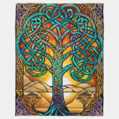 Keltische Knoop Boom van het Leven Zonsondergang F Fleece Deken (Voorkant)