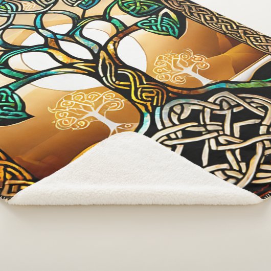 Keltische Knoop Boom van het Leven Zonsondergang S Sherpa Deken (3/4)