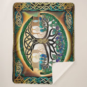 Keltische Knoop Boom van het Leven Zonsondergang S Sherpa Deken (Voorkant)