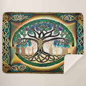 Keltische Knoop Boom van het Leven Zonsondergang S Sherpa Deken (Voorkant (horizontaal))