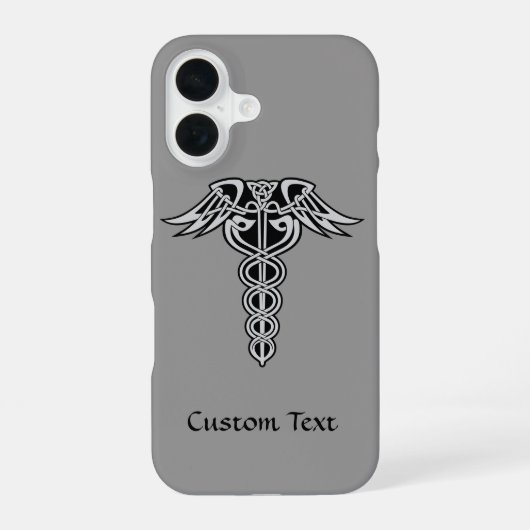 Keltische Knoop Caduceus iPhone 16 Hoesje (Achterkant)