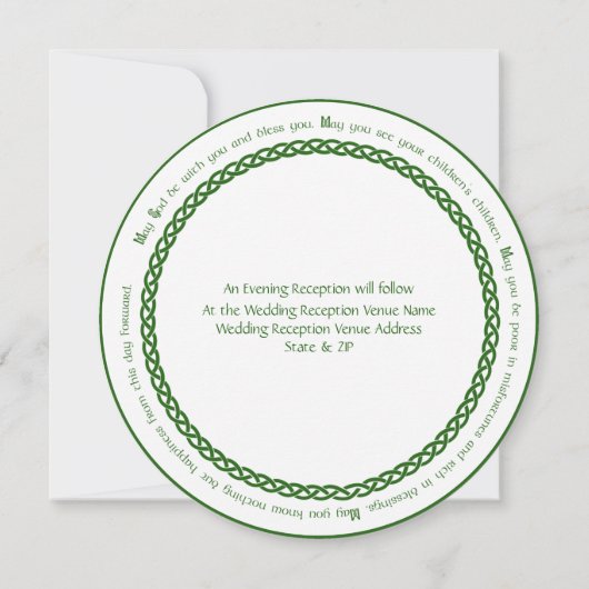 Keltische knoop cirkel en Ierse bruiloft zegen Kaart (Achterkant)