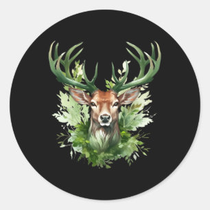 Keltische Knoop Deer Ierse Elk Green St. Patrick's Ronde Sticker