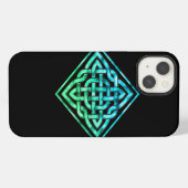 Keltische Knoop - Diamant Blauw Groen iPhone Hoesje (Achterkant horizontaal)
