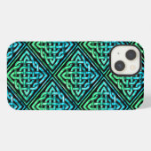 Keltische Knoop - Diamant Blauwgroen iPhone Hoesje (Achterkant horizontaal)