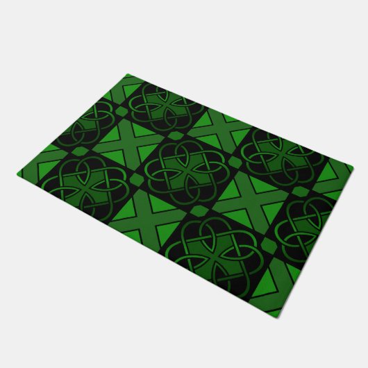 Keltische Knoop Donkergroen en Zwart Mooi Deurmat (Schuin)