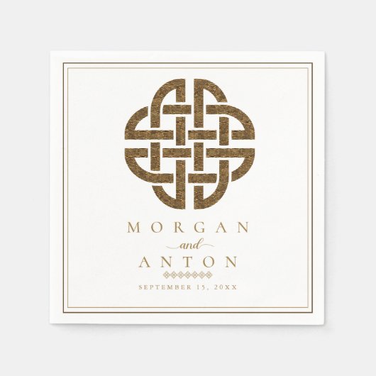 Keltische knoop | Elegante Ierse bruiloft Servet (Voorkant)