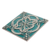 Keltische knoop geïnspireerd turquoise en witte bl tegeltje (Zijkant)