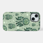 Keltische knoop groene dromenvanger iPhone 15 case (Achterkant horizontaal)
