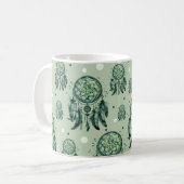 Keltische knoop groene dromenvanger koffiemok (Voorkant links)