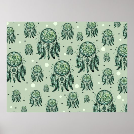Keltische knoop groene dromenvanger poster (Voorkant)