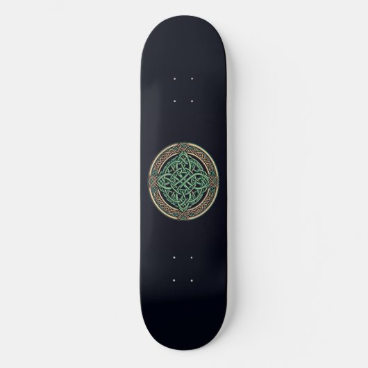 Keltische Knoop Groene Embleem Persoonlijk Skateboard (Voorkant)