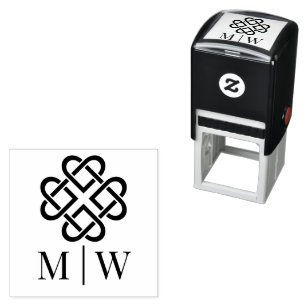 Keltische Knoop Harten Trouwkoppel Initialen Zelfinktende Stempel