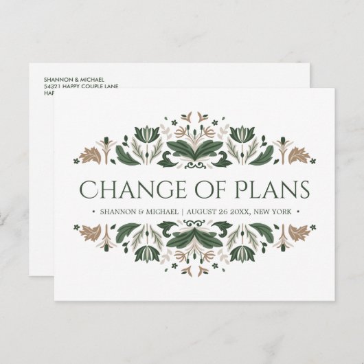 Keltische knoop | Ierse bruiloft wijziging van pla Aankondigingskaart (Voorkant / Achterkant)