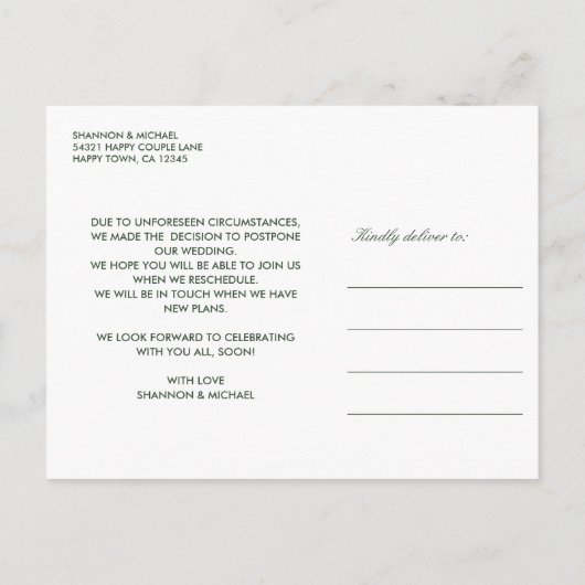 Keltische knoop | Ierse bruiloft wijziging van pla Aankondigingskaart (Achterkant)