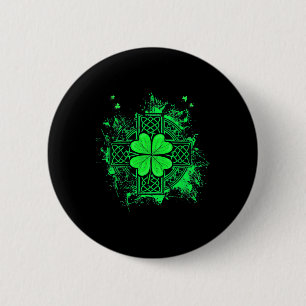 Keltische Knoop Ierse Klaver Driebladige Klaver St Ronde Button 5,7 Cm
