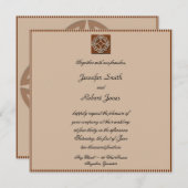 Keltische knoop in crème en roest bruiloft uitnodi kaart (Voorkant / Achterkant)