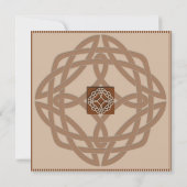 Keltische knoop in crème en roest bruiloft uitnodi kaart (Achterkant)