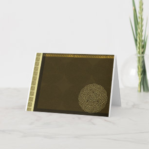 Keltische knoop in donkerbruin met gouden accent kaart