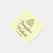 Keltische knoop in goud en ivoor bruiloft servet (Hoek)