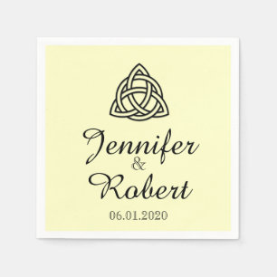 Keltische knoop in zwart en ivoor bruiloft servet